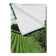 thumbnail image 2 of Nature Soft Flannel Fleece Blanket, Landscape Tea Fields Surrounding with Forest Summer Time View Picture Rural Day, Cozy Plush for Indoor and Outdoor Use, 50" x 60", Green and Blue, by Ambesonne, 2 of 5
