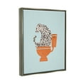 thumbnail image 3 of Stupell Industries Cheetah on Bathroom Toilet Animals & Insects Painting Gray Floater Framed Art Print Wall Art, 17 x 21, 3 of 9