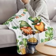 thumbnail image 3 of St. Patrick's Day Blanket Soft Cozy Warm Throw Blanket for Couch, Plush Fuzzy Flannel Fleece Blankets for Sofa, Green Gnomes Lucky Shamrocks Flags Bed Blankets Lightweight Gifts for Women, 40"x60", 3 of 9