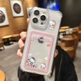 thumbnail image 3 of Sanrios Hellos Kittys-funda transparente anticaída para iPhone, funda con soporte de tarjeta para iPhone 16, 15, 14, 13, 12, 11, Mini Pro Max, X, XR, XSMax, 7, 8 Plus, SE20, 3 of 5