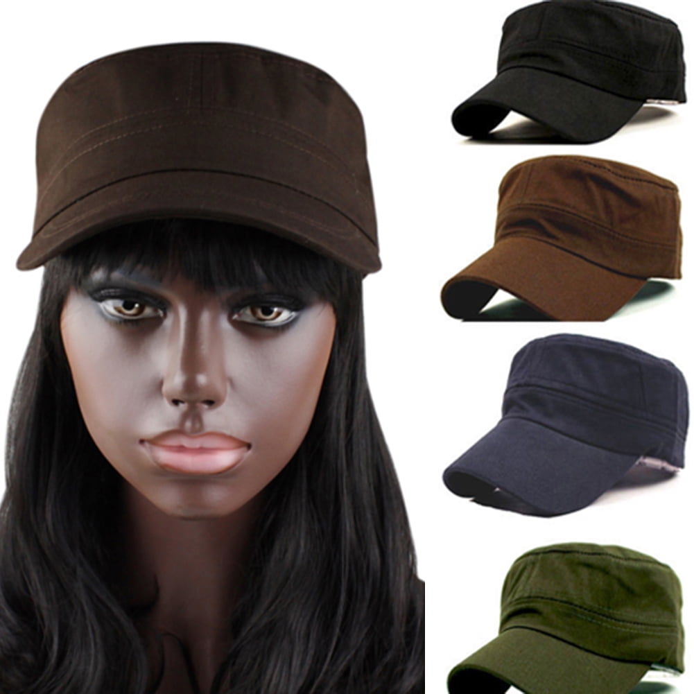 Fashion Women Outdoor Plain Vintage Army Military Cadet Style Cap Adjustable Summer Hats for Women caps Men 