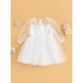 thumbnail image 2 of Bagilaanoe Toddler Baby Girl Party Dress Long Sleeve A-line Princess Dresses 6M 12M 18M 24M 3T 4T Kid Fall Patchwork Tulle Skirt, 2 of 9