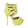 thumbnail image 2 of Qupid AH29 Women Nubuck Caged Stiletto Platform Stiletto Heel, 2 of 6