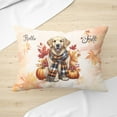 thumbnail image 3 of Hello Fall Golden Retriever Scarf Welcome Autumn with Leaves Pumpkins Pillow Cushion Double Sided Goldens Dog Lover Gifts Idea Throw Pillow - 00011, 3 of 4