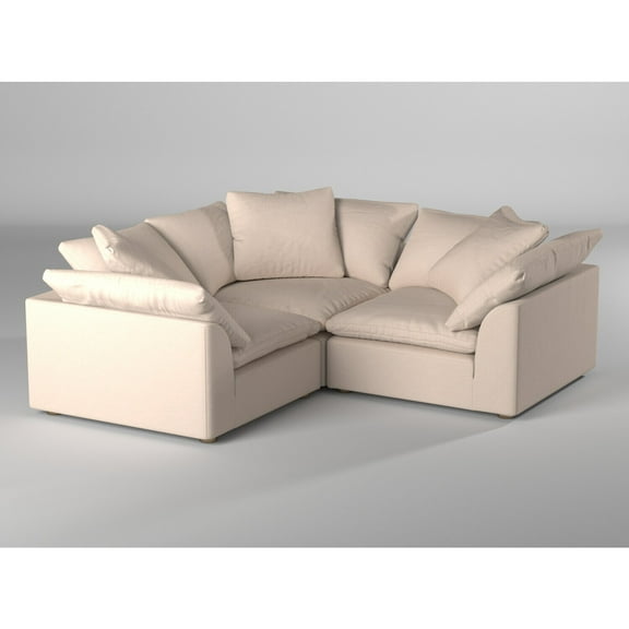 Modular Sectional Sofa L Shape, Deep Seating Couch, Washable Fabric, Corner Sofa, Tan Beige