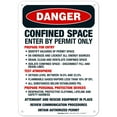 thumbnail image 1 of Confined Space Enter By Permit Only Attendant And Rescue Equipment Sign, OSHA Danger Sign, 10x7 Aluminum, 1 of 1