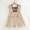 thumbnail image 7 of CYRBOKO Girls Bohemian Dresses with Pockets, Casual Soft A-line Summer Dresses for Kids Khaki Size 5-6 T, 7 of 7