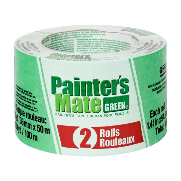 Painter's Mate Green® Painter's Tape - Green, 1.41 in. x 54.6 yd., 2 Pack