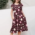 thumbnail image 5 of LOVZFMLL Fashion Girls' Summer Short Sleeve Ruffled Pockets Round-Neck Printed Dress, 5 of 5