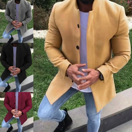 - Mens Pea Coat Warm Wool Blend Double Breasted Dress Jacket Peacoat Outwear Tops.