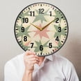 thumbnail image 6 of Yayeee Wall Clock Battery Operated 9.5" Silent Quartz Non-Ticking for Living Room Decor, Pink and Green Geometric, 6 of 8