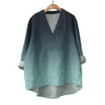 thumbnail image 3 of yunLCZ Womens Long Sleeve Shirts Cotton Linen Shirts For Women 2024 V Neck Long Sleeve Tops Summer Trendy Blouses Casual Loose Tunic Tops Work Office Casual Blouse, 3 of 3