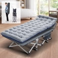 thumbnail image 1 of Slsy Folding Camping Cot, 28" Wide Folding Cot Heavy Duty Portable Sleeping Cot for Adults with 2-Sided Mattress & Carry Bags, 1 of 11