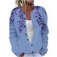 thumbnail image 2 of LOVZFMLL Cardigan pour Femmes Imprimé Décontracté Tricoté Manteau à Boutons, 2 of 5