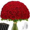 thumbnail image 1 of Flores artificiales Waipfaru Red Roses Real Touch, 50 unidades, 1 of 8