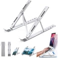 thumbnail image 1 of Soporte para computadora portátil, Soporte Laptop de Aluminio Base Plegable y Ajustable de 7 Niveles de Altura, Soporte Ergonómico de Tableta o Libros para Computadora Portátil Dentro de 18 ", 1 of 5