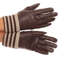 thumbnail image 1 of Oda Warm Striped Wool Cuff Winter Touch Screen Wrist Length Gloves, 1 of 4