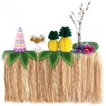 thumbnail image 4 of Grass Skirt Party Decorations Table Hawaiian Backdrop for Adults Tropical Raffia Summer Party Table Skirt Office Skirt Decorative Accessories with Simulation, 4 of 5