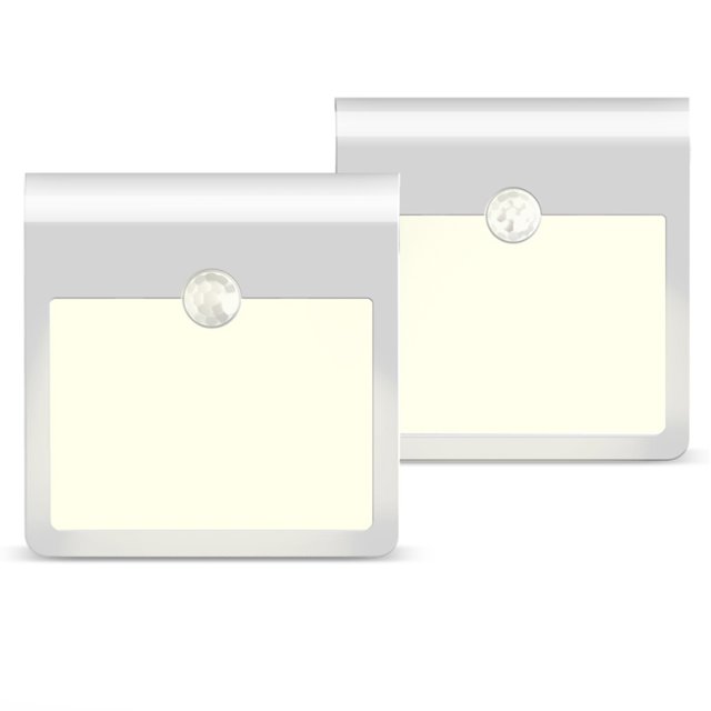 pequeña luz de noche Irfora 2pack USB Recargable Sensor de movimiento Luz nocturna 12LEDs Luz empotrada en el armario con sensor de oscuridad al amanecer Brillo ajustable para escaleras de pared Pasil Irfora pequeña luz de noche