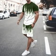 thumbnail image 1 of Men's Suit Category - All-Over Print Short Sleeve Tee and Quarter Pants Two-Piece Set for Men, 1 of 4