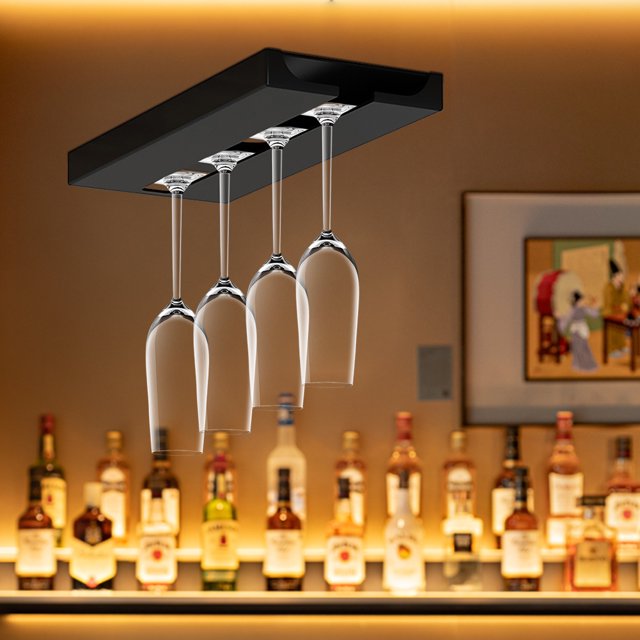 Soporte para copas de vino debajo del gabinete estante para copas de vino de plástico colgador para copas de vino para cocina Bar restaurante