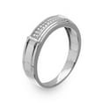 thumbnail image 2 of Ckear Cubic Zirconia Double Bar Mens Wedding Ring Rhodium Plated Sterling Silver Size 12, 2 of 3