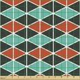 thumbnail image 2 of Ambesonne Geometric Fabric by the Yard Upholstery, Triangles Hexagons, 1 Yard, Dark Coral Sea Green, 2 of 5
