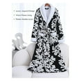 thumbnail image 6 of SNOWSONG Women's Sherpa Fleece Chenille Robes Long Warm Plush Luxury Bathrobe Fuzzy Thicken Housecoat Jacquard Pattern 1PC Robe Black XL, 6 of 6
