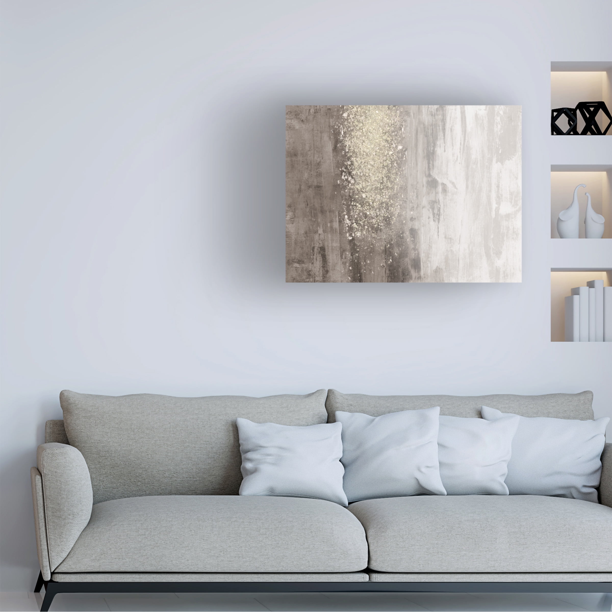 Trademark Fine Art Jennifer Goldberger Glitter Rain Ii Canvas Wall Art - 14x19