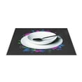 thumbnail image 3 of Rectangular Placemats of 6 Washable Table Mat Suitable for Dining Tables12x18 Inch Neon Rose Skull Design, 3 of 8