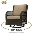 thumbnail image 3 of Soonbuy 3 Piece Patio Bistro Furniture Sets Clearance, Outdoor Wicker Swivel Rocker Patio Set, 360 Degree Swivel Rocking, Beige, 3 of 7
