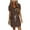 Brown, variant on Summer Dresses for Womens 2025 Plus Size Fashion Solid Color Short Sleeve V-Neck Mid-Calf Dress