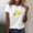 Beige, variant on Graphic Tees for Women Fashion Casual Fruit And Vegetable Printed Round Neck Short Sleeve Top T Shirt for Everyday Wear Women Red L