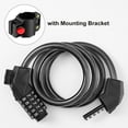 thumbnail image 4 of Bike Lock Cable, Anti Theft Bicycle Lock Chain, Bike Combination Lock 5 Digit Security Resettable Self Coiling Combination Cable Combo Bike Locks with Mounting Bracket, 4 Feet x 1/2 Inch (Black), 4 of 9