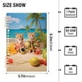 thumbnail image 3 of Cats Coconut Trees Sea Swimsuit Ring Binder Notebook Journey Note Diary College Ruled Spiral Notebook Study Loose Leaf Paper A5 60 Pages, 3 of 8