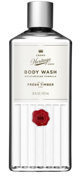 Cremo Moisturizing Body Wash 16 Oz, Heritage Green Fresh Timber Scent