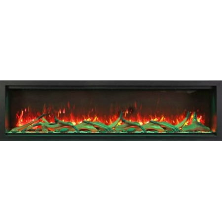 

74 Extra Tall Clean Face Symmetry Electric Fireplace w/Driftwood Logs