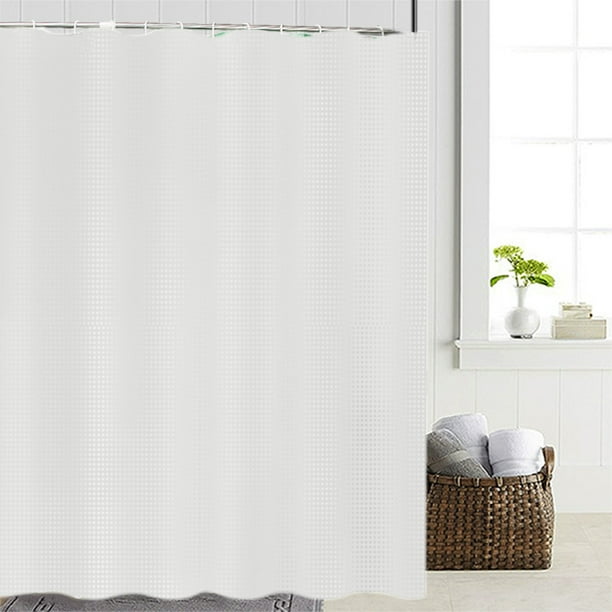 Double Sided Solid Colour Polka Dots Wafer Shower Curtain Water Proof Bathroom Bathroom Hole Shower Curtains