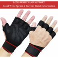 thumbnail image 3 of Manoplas deportivas acolchadas de cuero con muñequera - antideslizantes y ventiladas - para levantamiento de pesas, dominadas, entrenamiento, patinaje sobre ruedas, mujeres y hombres L TUNC Sencillez, 3 of 5