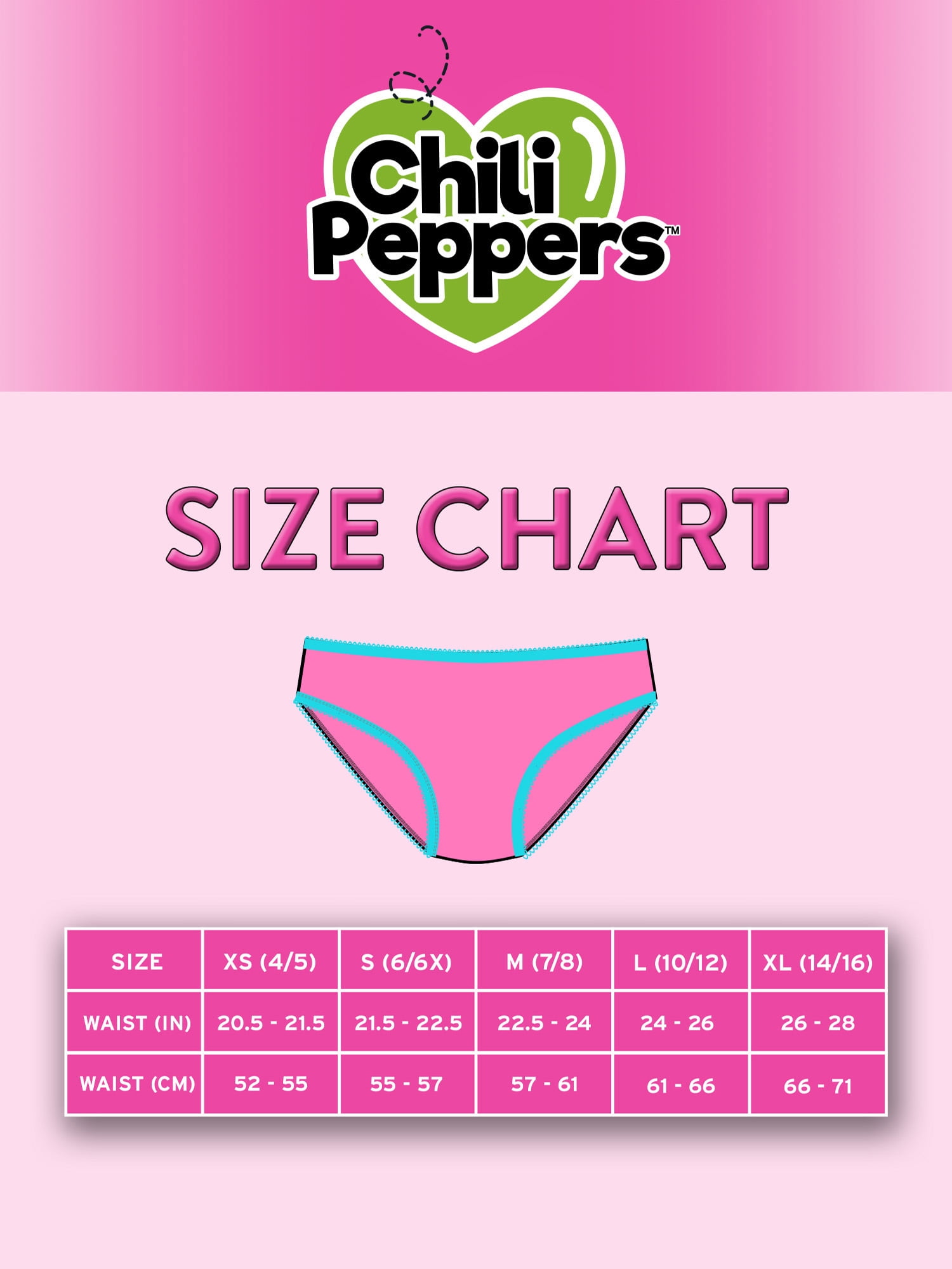 Chili Peppers Girls' Boyshorts Underwear, 20-Pack, Sizes 4-14 