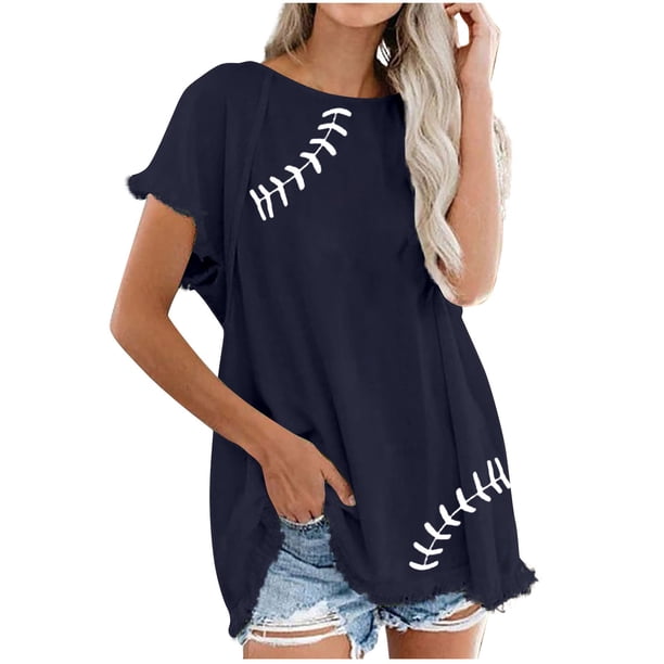 Camiseta de manga corta estampada casual para mujer OAVQHLG3B Store lin121212