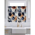 thumbnail image 2 of Kitchen Curtains 54 Inches length, Navy Blue Burnt Orange Window Treatment Curtain Drapes, Retro Abstract Geometric Thermal Insulated Drapes for Basement Hotel RV, 42"x54", 2 Panels, 2 of 7