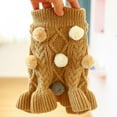 thumbnail image 2 of Dog Sweater Dress Turtleneck Polka Dog Sweaters Knitwear Warm Pet Sweater with Pom Pom Ball, 2 of 10