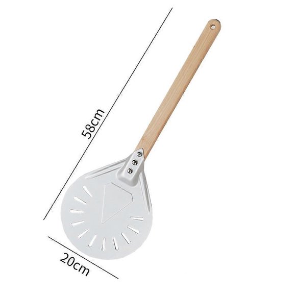Pala portátil para horno de 8 pulgadas, pala para pizza con mango de madera achatado de 40 cm