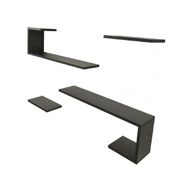 Set de Repisas Flotantes Modernas estilo Boston Roble Dakar.344 Hanlob 6 Repisa Flotante Moderna