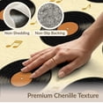 thumbnail image 6 of ODIKA Music Note Vintage Record Faded Vinyl Layout Round Movie Eight Stain Resistant Low Profile for Dorm Room, Small Living Apartment, 6 of 7