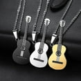 thumbnail image 4 of WINDLAND European and American Style for Creative Personality Music Guitar Pendant Men and Women Stainless Steel Necklace Jewelry, 4 of 14