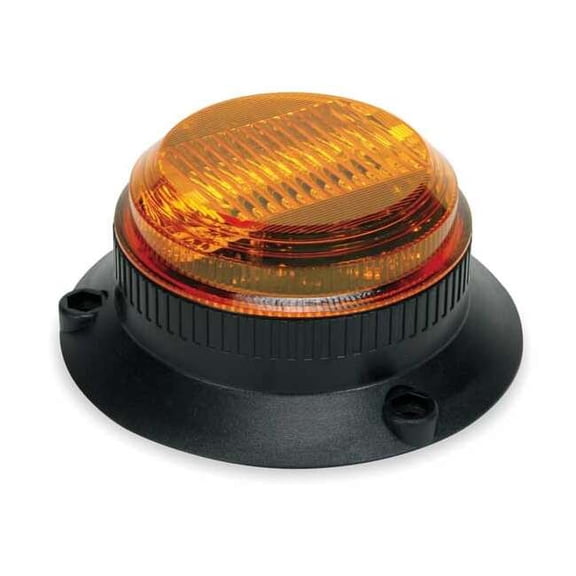 Warning Light, Amber, Strobe Tube, 12 to 80V DC, 72 FPM, 5 3/4 in Dia., Surface