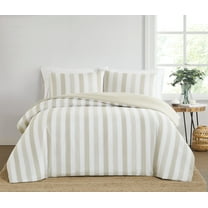 Truly Soft Aiden Stripe 3-Piece King Duvet Set in Beige, Polyester , Adult, All Season, OEKO-TEX Certified
