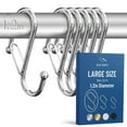 thumbnail image 1 of Ganchos en forma de S Blau Marité de metal pesado, paquete de 6 unidades, plateados (grandes), 1 of 7